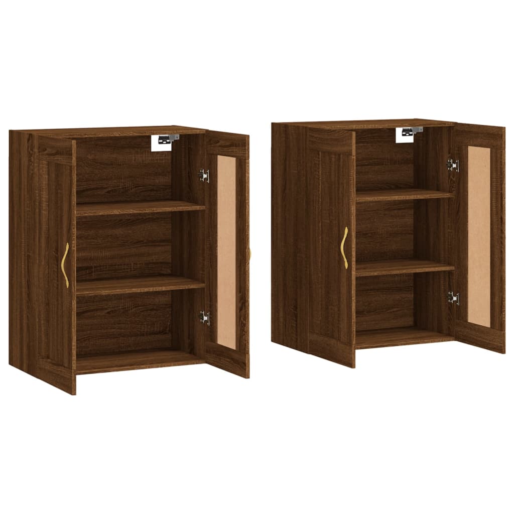 Wall Mounted Cabinets 2 pcs Brown Oak Engineered Wood