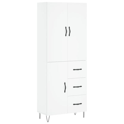 Highboard White 69.5x34x180 cm Engineered Wood