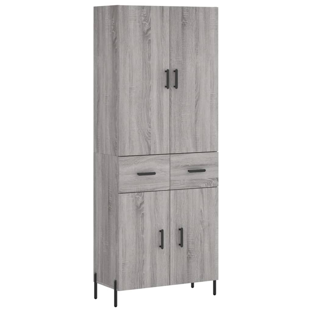 Highboard Grey Sonoma 69.5x34x180 cm Engineered Wood