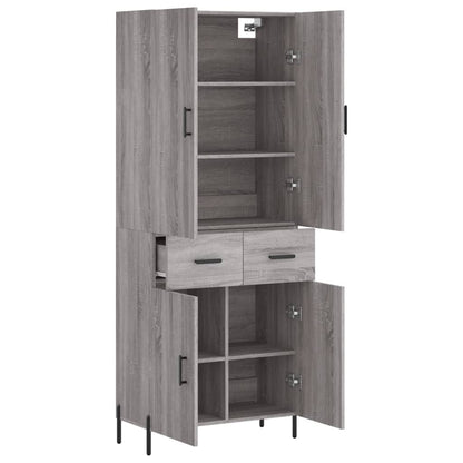 Highboard Grey Sonoma 69.5x34x180 cm Engineered Wood