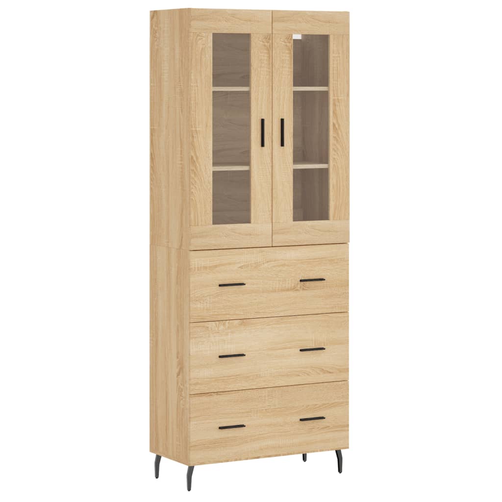 Highboard Sonoma Oak 69.5x34x180 cm Engineered Wood