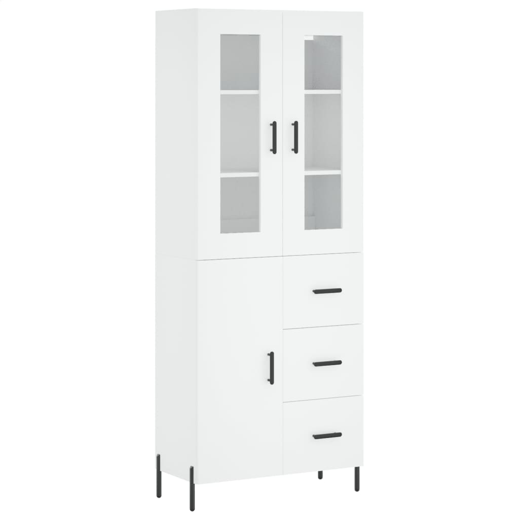 Highboard White 69.5x34x180 cm Engineered Wood