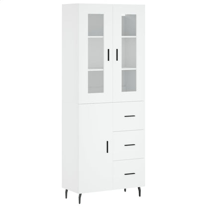 Highboard White 69.5x34x180 cm Engineered Wood