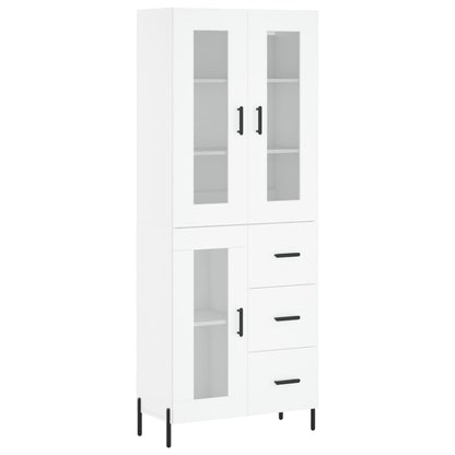 Highboard White 69.5x34x180 cm Engineered Wood