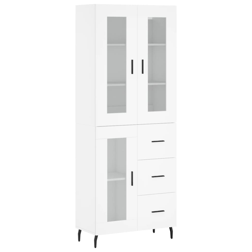 Highboard White 69.5x34x180 cm Engineered Wood