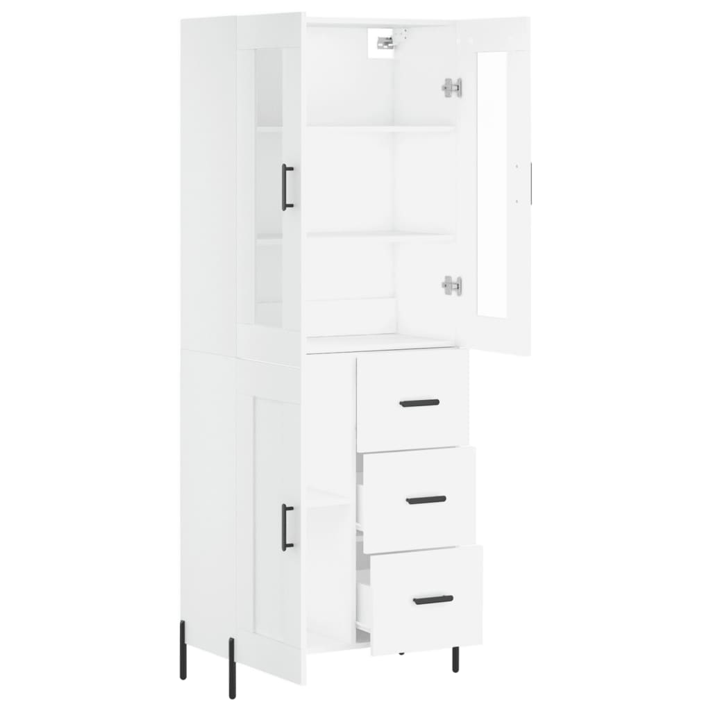 Highboard White 69.5x34x180 cm Engineered Wood