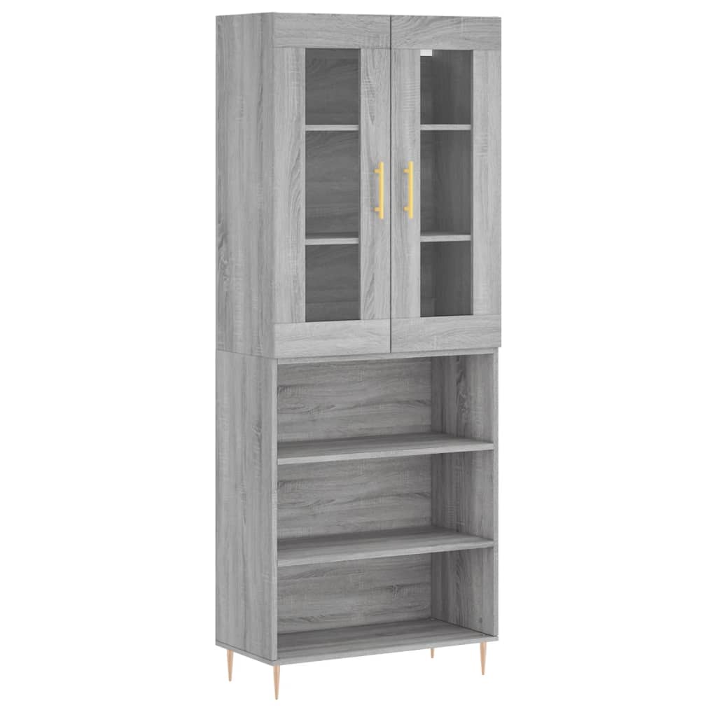 Highboard Grey Sonoma 69.5x34x180 cm Engineered Wood