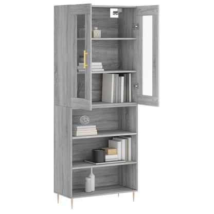 Highboard Grey Sonoma 69.5x34x180 cm Engineered Wood