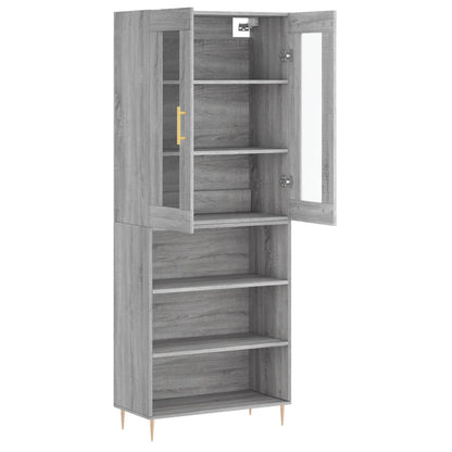 Highboard Grey Sonoma 69.5x34x180 cm Engineered Wood