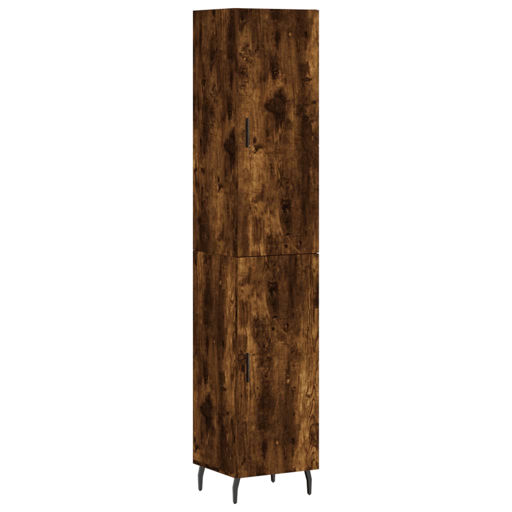 Highboard Smoked Oak 34.5x34x180 cm Engineered Wood