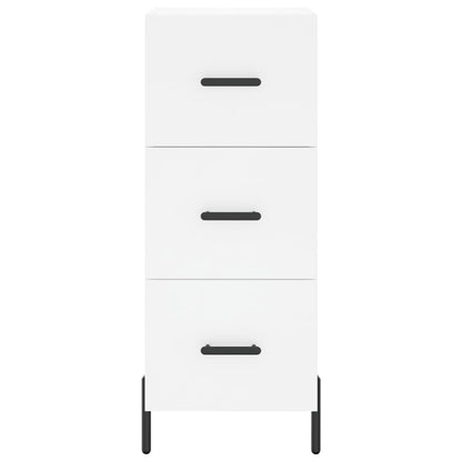 Highboard White 34.5x34x180 cm Engineered Wood