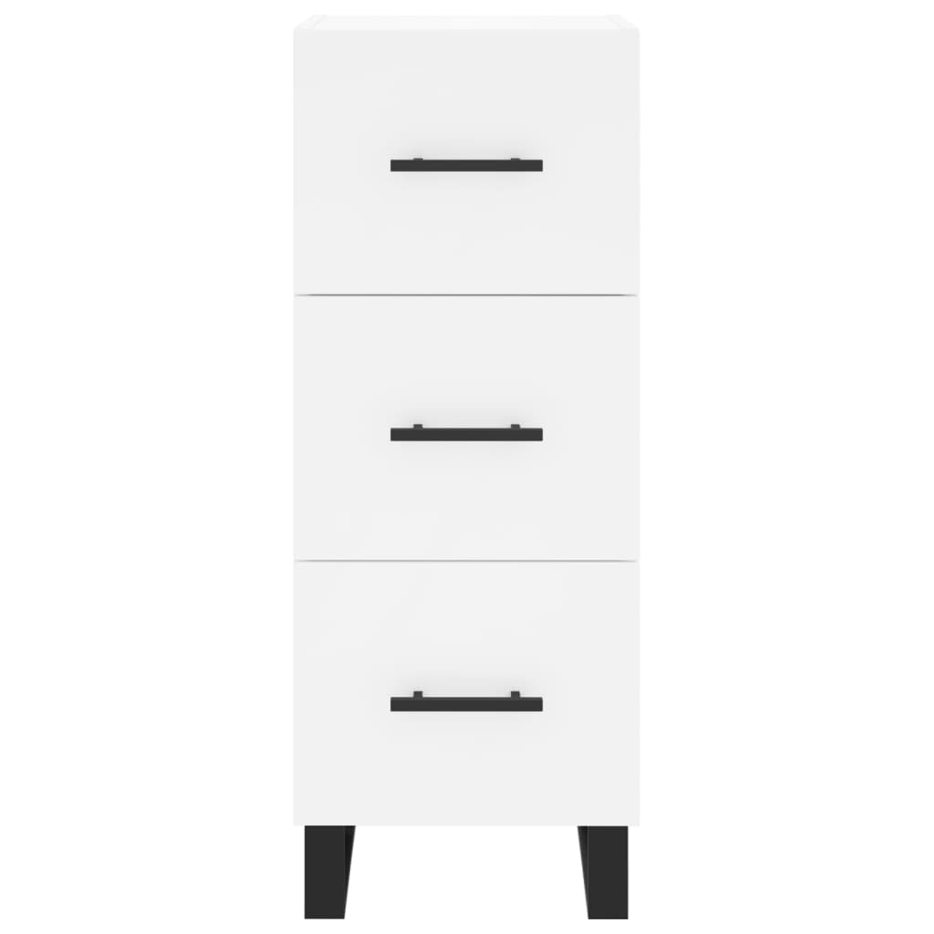 Highboard White 34.5x34x180 cm Engineered Wood