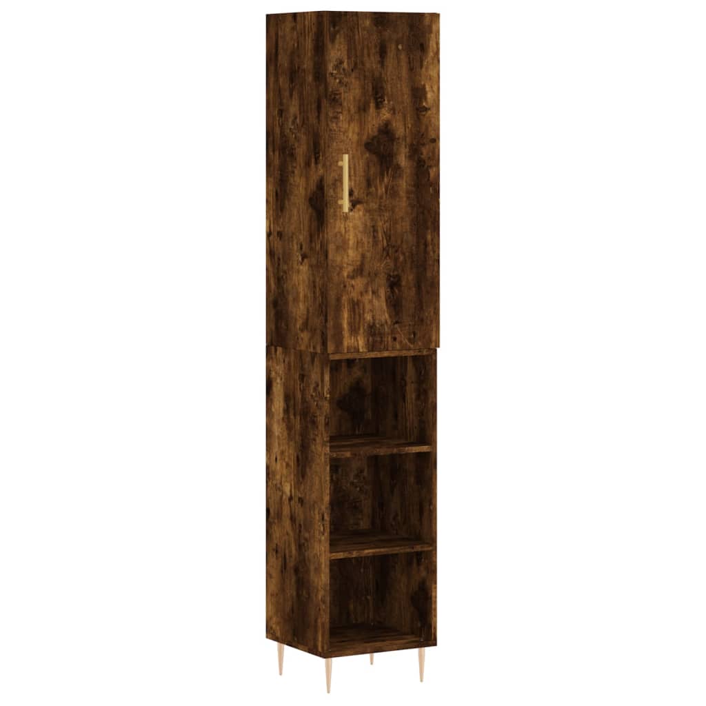 Highboard Smoked Oak 34.5x34x180 cm Engineered Wood