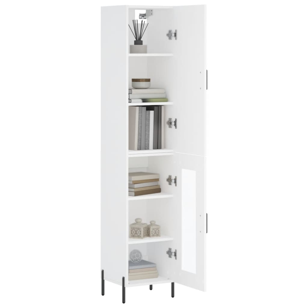 Highboard White 34.5x34x180 cm Engineered Wood