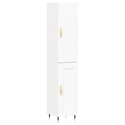 Highboard White 34.5x34x180 cm Engineered Wood