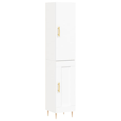 Highboard White 34.5x34x180 cm Engineered Wood