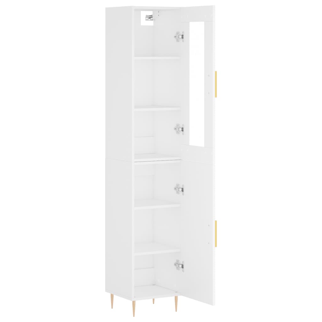 Highboard White 34.5x34x180 cm Engineered Wood