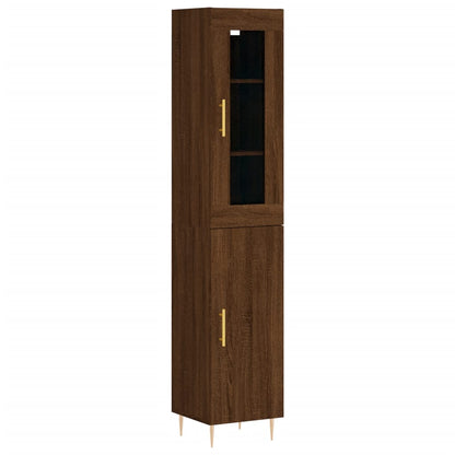 Highboard Brown Oak 34.5x34x180 cm Engineered Wood