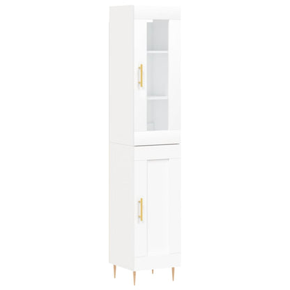 Highboard White 34.5x34x180 cm Engineered Wood