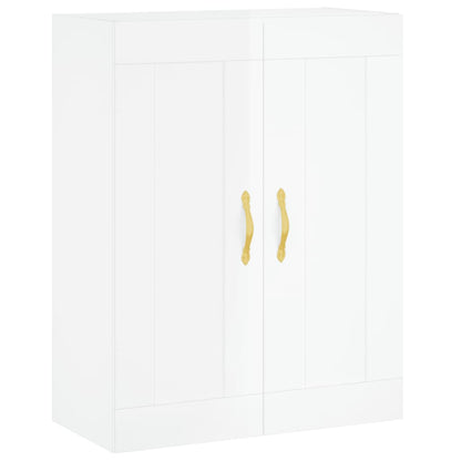 Highboard High Gloss White 69.5x34x180 cm Engineered Wood