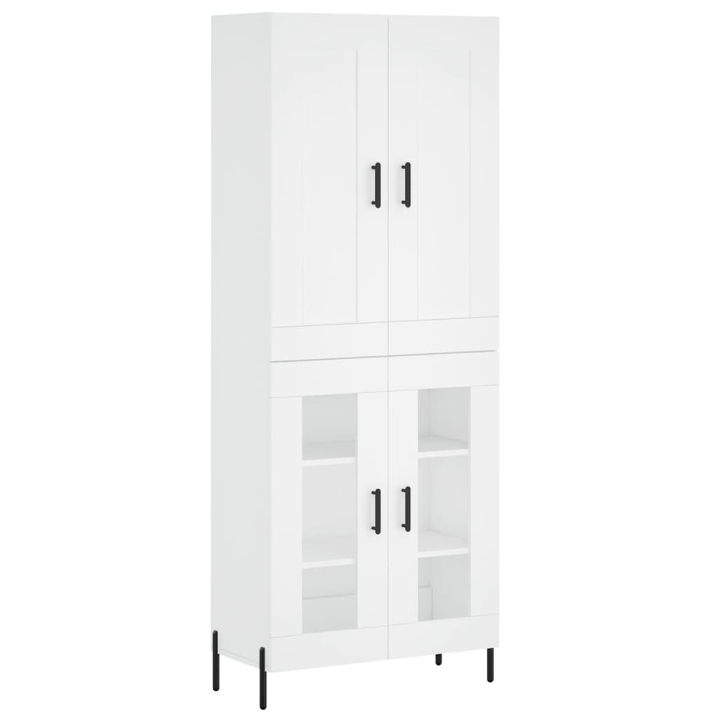 Highboard White 69.5x34x180 cm Engineered Wood