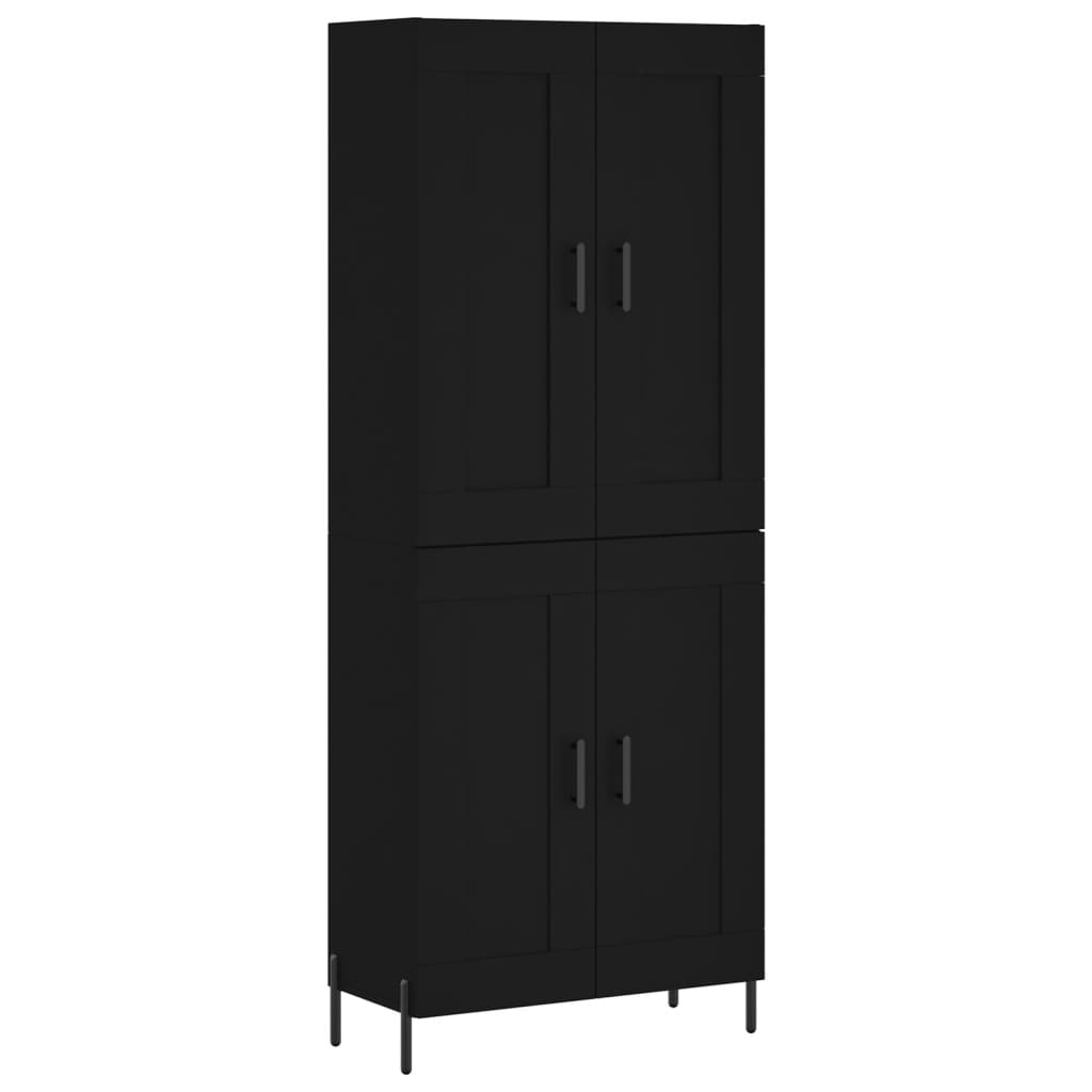 Highboard Black 69.5x34x180 cm Engineered Wood