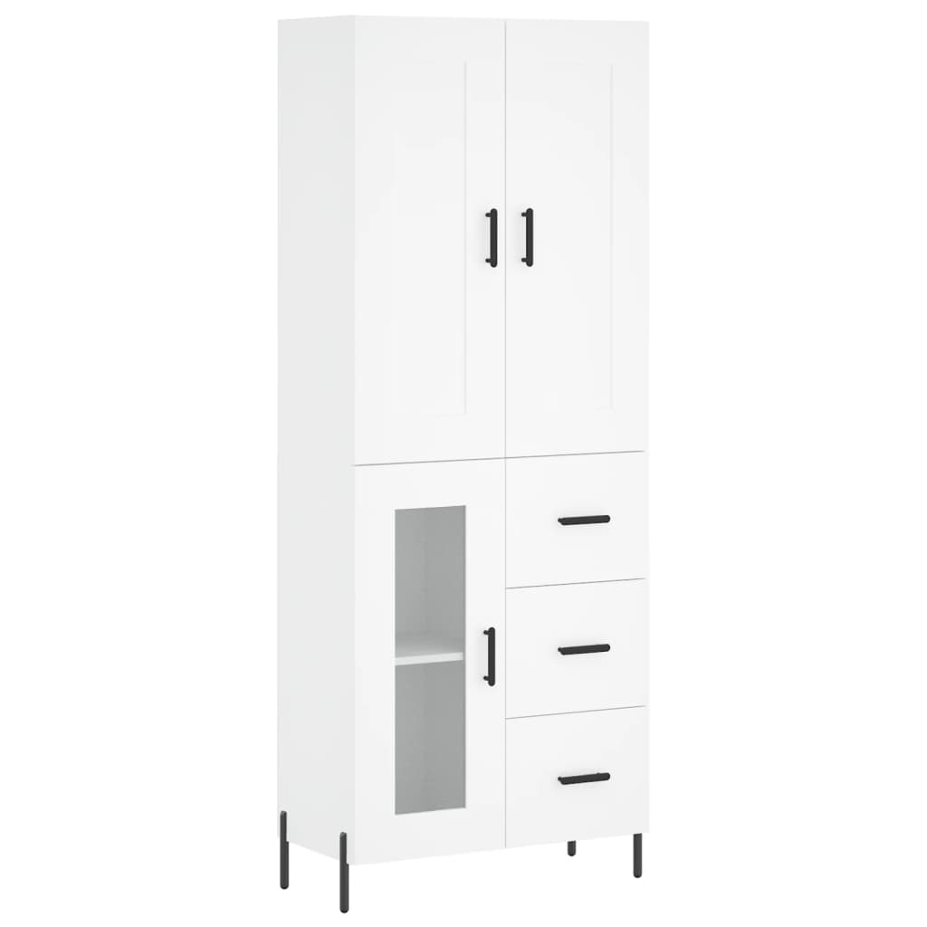 Highboard White 69.5x34x180 cm Engineered Wood