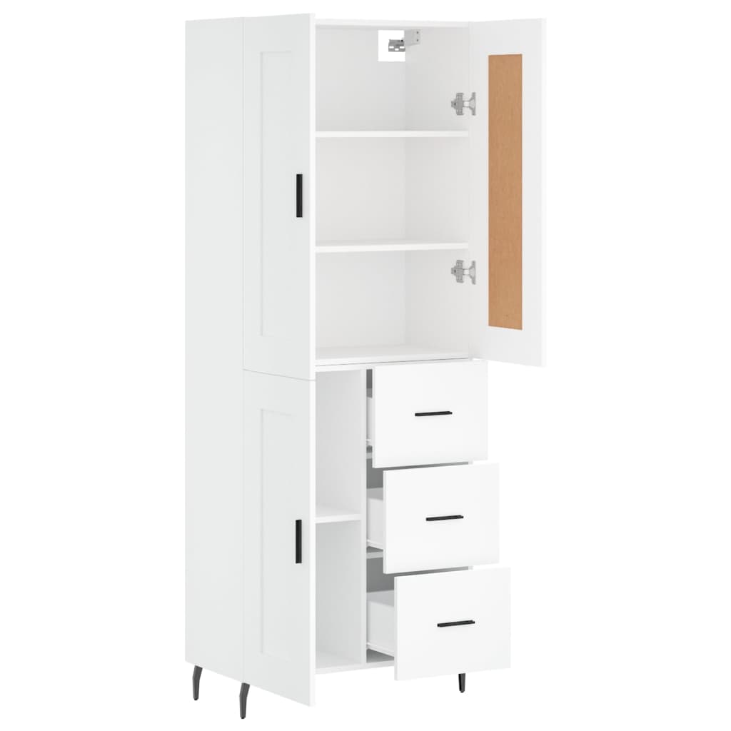 Highboard White 69.5x34x180 cm Engineered Wood