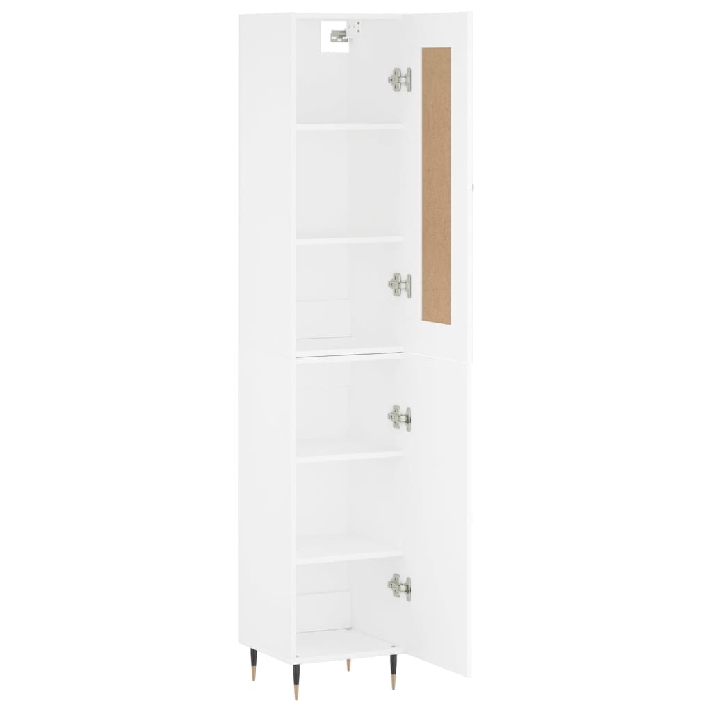 Highboard White 34.5x34x180 cm Engineered Wood