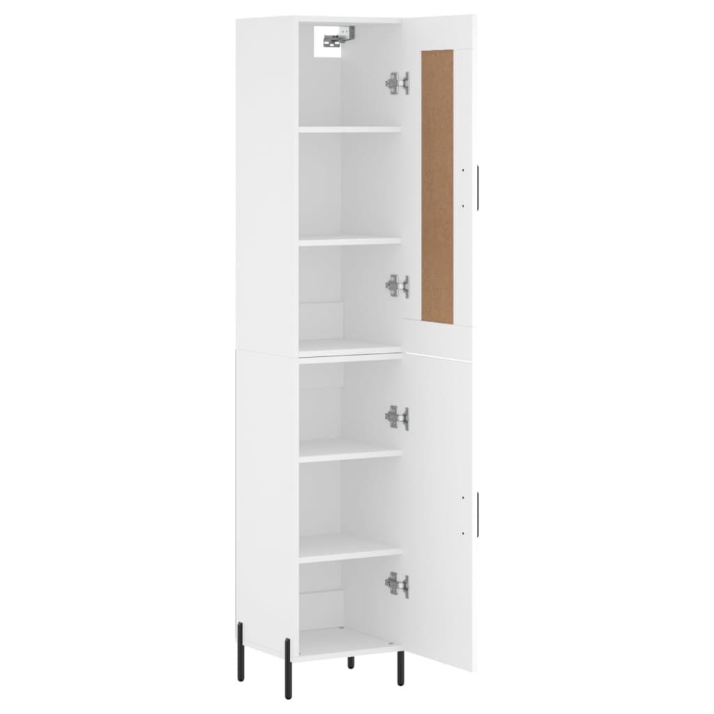 Highboard White 34.5x34x180 cm Engineered Wood