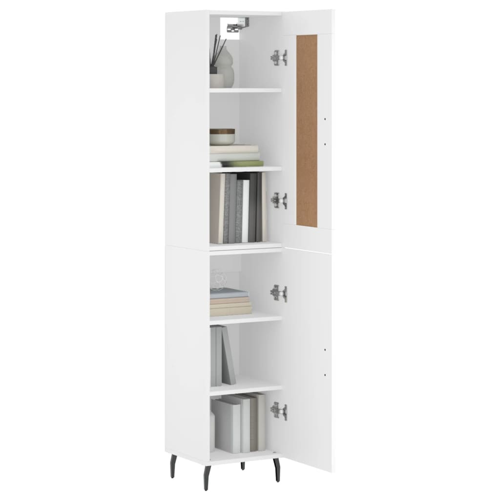 Highboard White 34.5x34x180 cm Engineered Wood