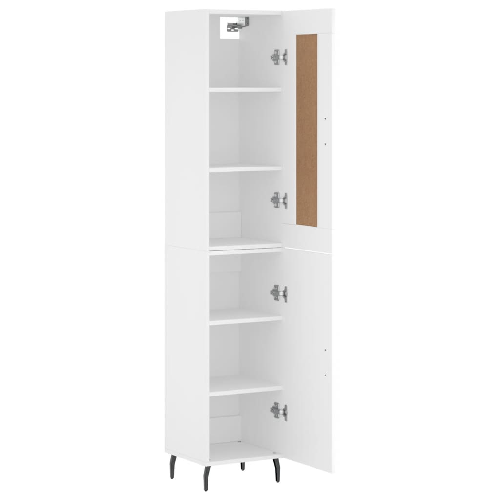 Highboard White 34.5x34x180 cm Engineered Wood