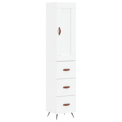 Highboard White 34.5x34x180 cm Engineered Wood