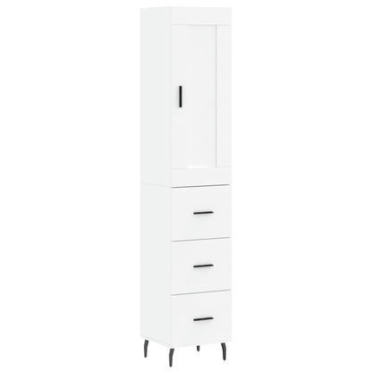 Highboard White 34.5x34x180 cm Engineered Wood