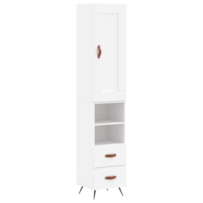 Highboard White 34.5x34x180 cm Engineered Wood