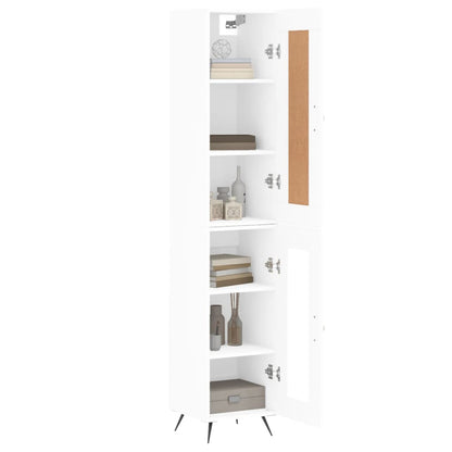 Highboard White 34.5x34x180 cm Engineered Wood