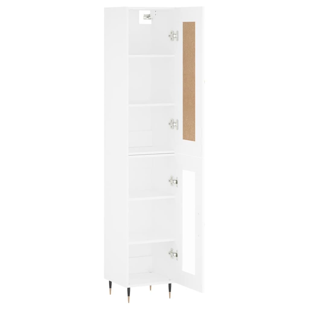 Highboard White 34.5x34x180 cm Engineered Wood