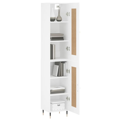 Highboard White 34.5x34x180 cm Engineered Wood