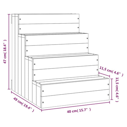 Pet Stair 40x49x47 cm Solid Wood Pine