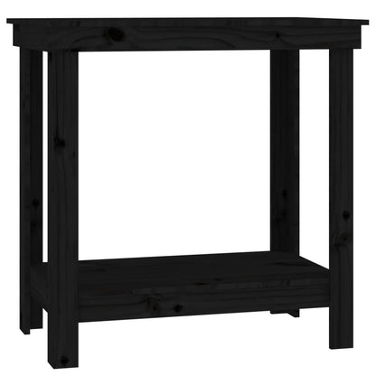 Work Bench Black 80x50x80 cm Solid Wood Pine