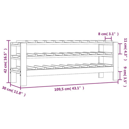 Wine Rack 109.5x30x42 cm Solid Wood Pine