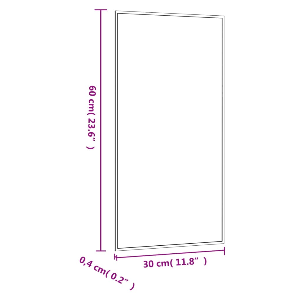 Wall Mirror 30x60 cm Glass Rectangle