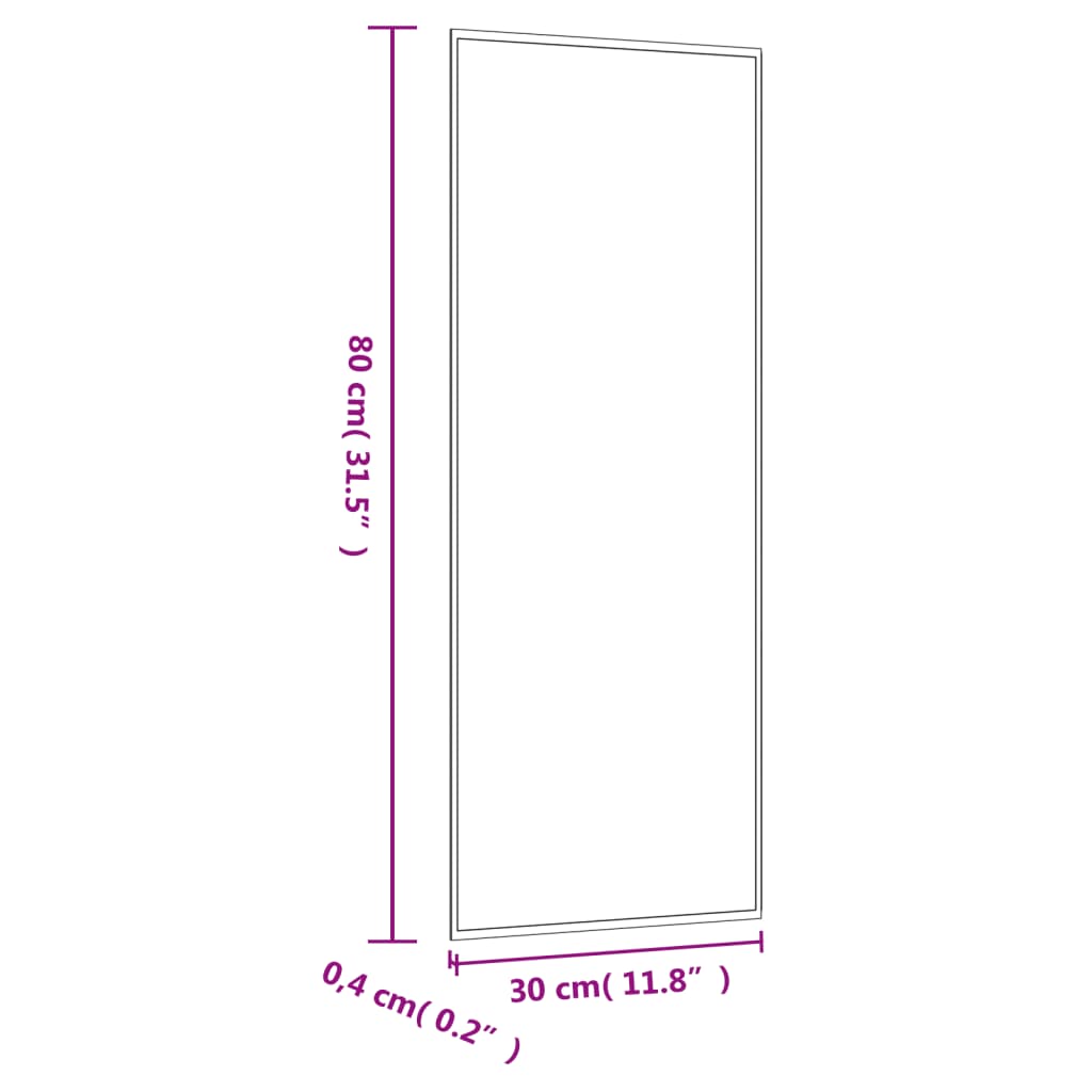 Wall Mirror 30x80 cm Glass Rectangle