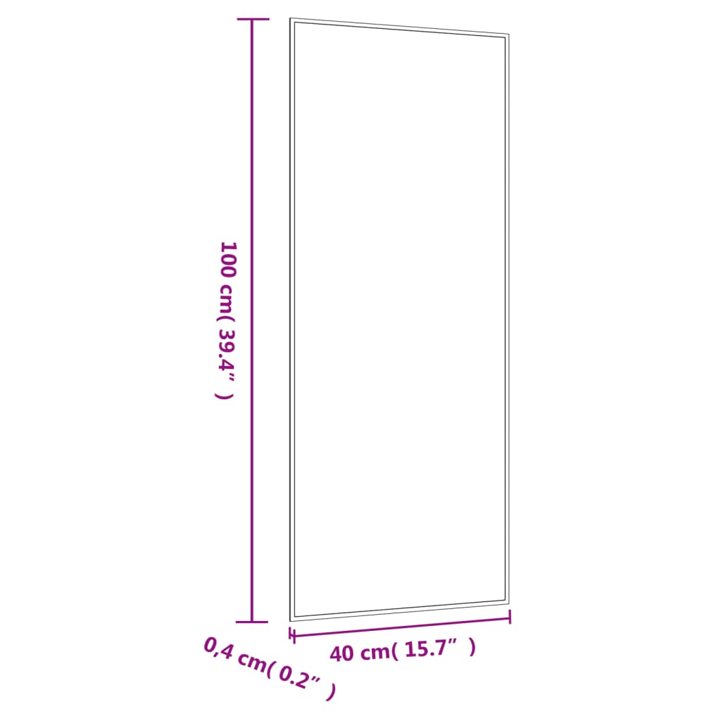 Wall Mirror 40x100 cm Glass Rectangle