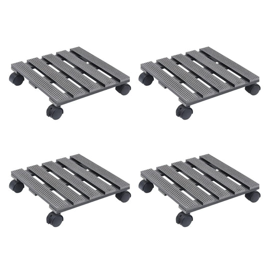 Plant Trolleys 4 pcs Grey 30x30x7,5 cm WPC