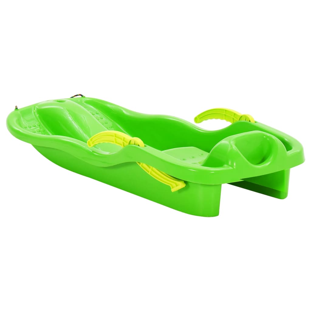 Sledge with Brakes Green 87x40x18 cm Polypropylene