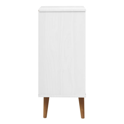 Drawer Cabinet MOLDE White 40x35x82 cm Solid Wood Pine