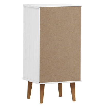 Drawer Cabinet MOLDE White 40x35x82 cm Solid Wood Pine