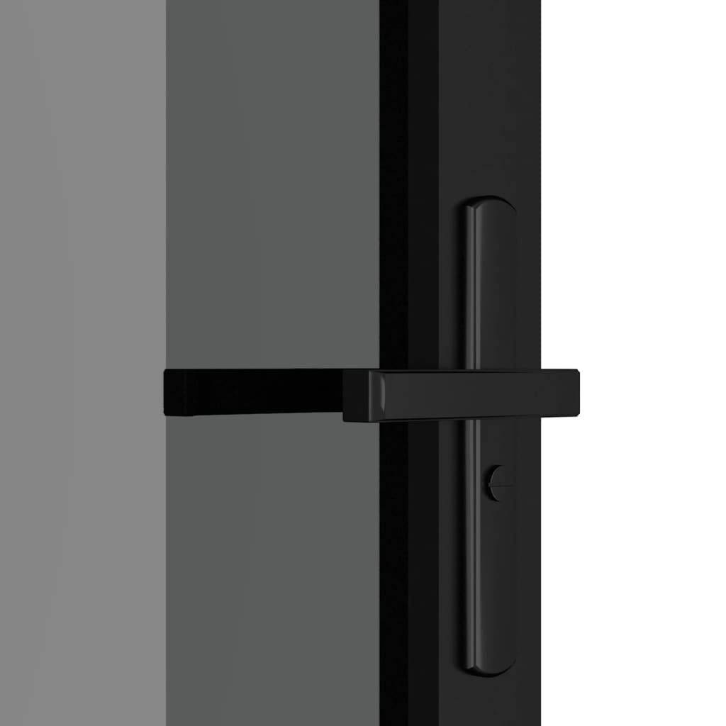 Interior Door 76x201.5 cm Black ESG Glass and Aluminium