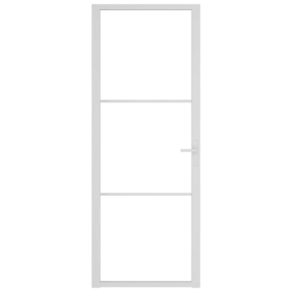 Interior Door 76x201.5 cm White ESG Glass and Aluminium